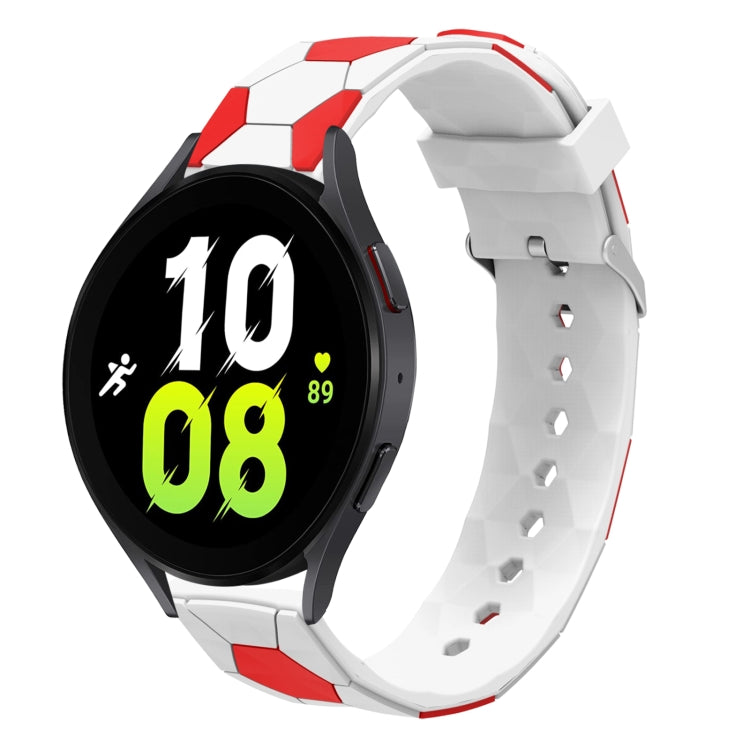 For Samsung Galaxy Watch5 / 5 Pro 20mm Football Style Metal Connector Silicone Watch Band