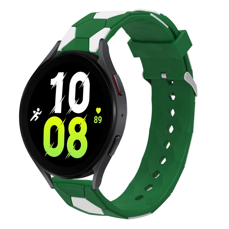 For Samsung Galaxy Watch5 / 5 Pro 20mm Football Style Metal Connector Silicone Watch Band