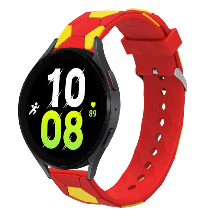 For Samsung Galaxy Watch5 / 5 Pro 20mm Football Style Metal Connector Silicone Watch Band