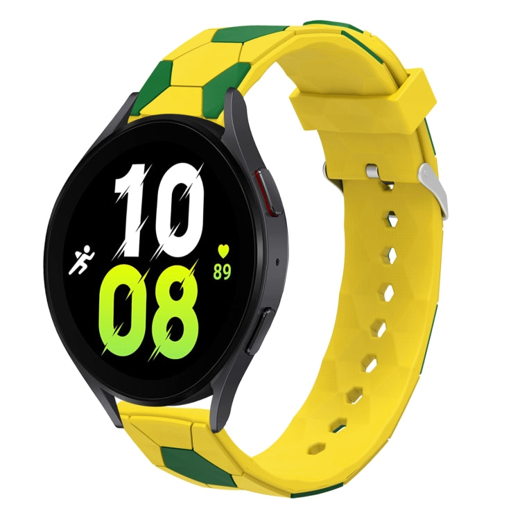 For Samsung Galaxy Watch5 / 5 Pro 20mm Football Style Metal Connector Silicone Watch Band