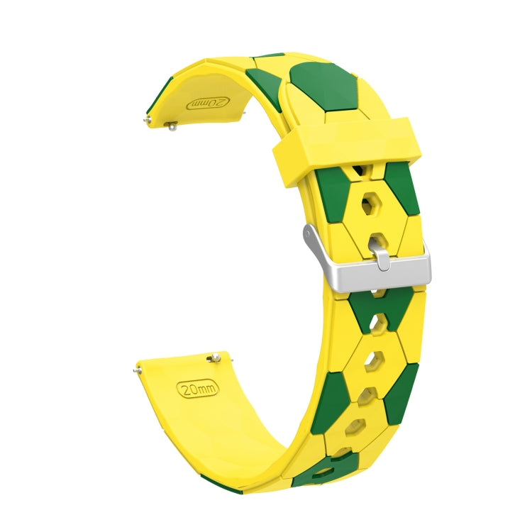 For Samsung Galaxy Watch5 / 5 Pro 20mm Football Style Metal Connector Silicone Watch Band