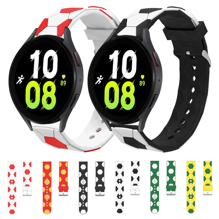 For Samsung Galaxy Watch5 / 5 Pro 20mm Football Style Metal Connector Silicone Watch Band