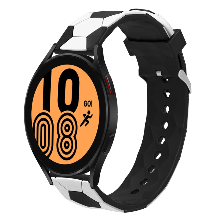 For Samsung Galaxy Watch4 / 4 Classic 20mm Football Style Metal Connector Silicone Watch Band