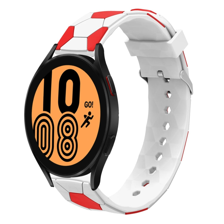 For Samsung Galaxy Watch4 / 4 Classic 20mm Football Style Metal Connector Silicone Watch Band
