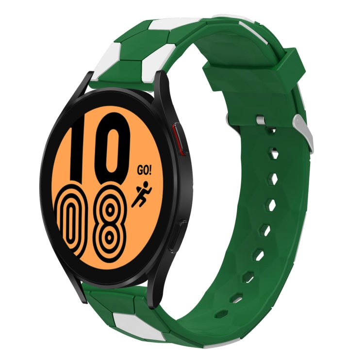 For Samsung Galaxy Watch4 / 4 Classic 20mm Football Style Metal Connector Silicone Watch Band