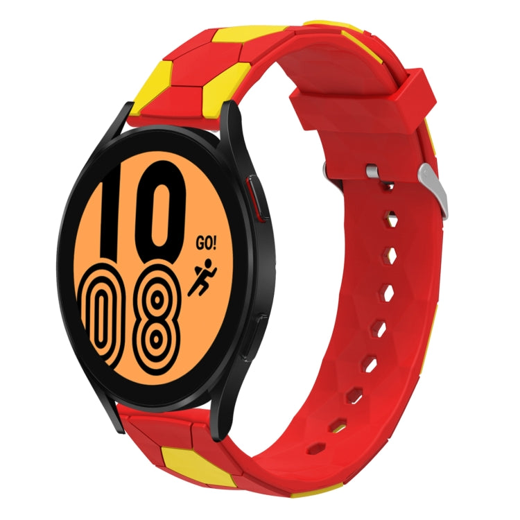 For Samsung Galaxy Watch4 / 4 Classic 20mm Football Style Metal Connector Silicone Watch Band