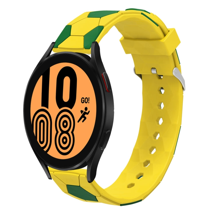 For Samsung Galaxy Watch4 / 4 Classic 20mm Football Style Metal Connector Silicone Watch Band