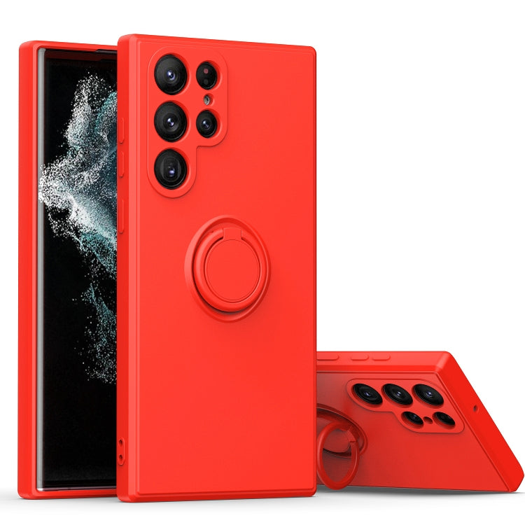 For Samsung Galaxy S23 ultra 5G Ring Kickstand TPU Silicone Phone Case