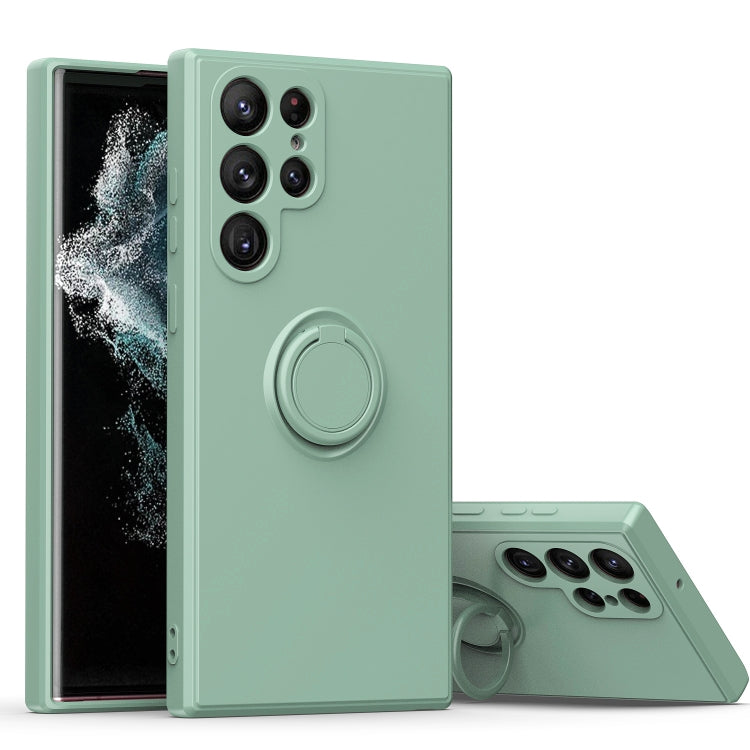 For Samsung Galaxy S23 ultra 5G Ring Kickstand TPU Silicone Phone Case