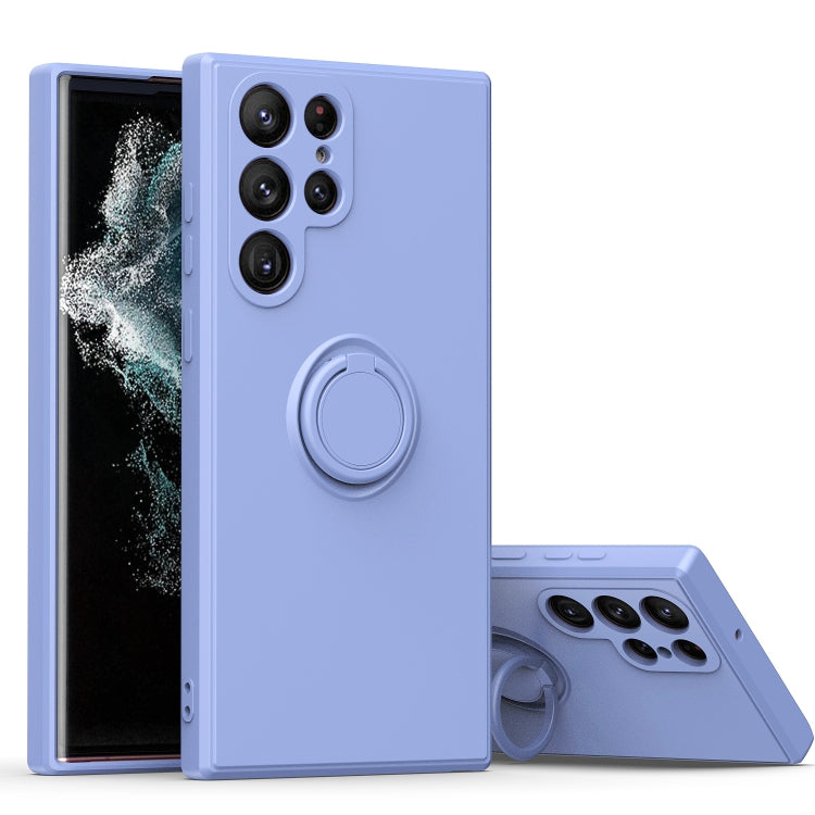 For Samsung Galaxy S23 ultra 5G Ring Kickstand TPU Silicone Phone Case