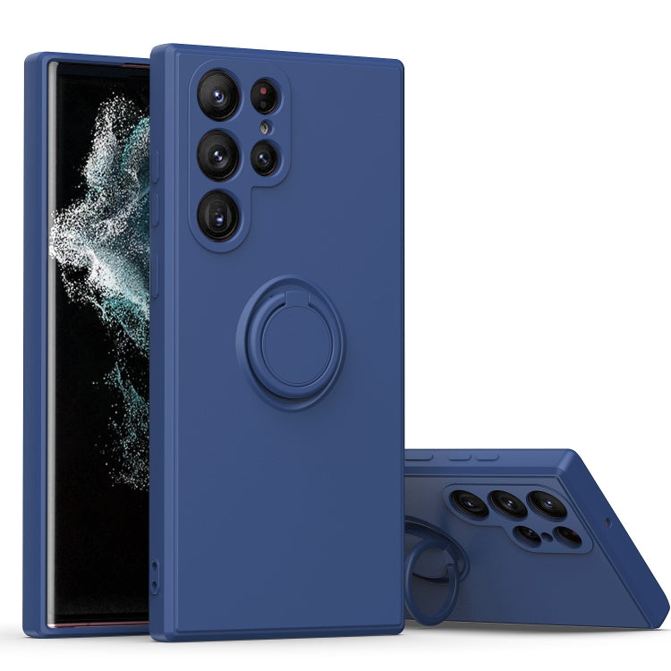 For Samsung Galaxy S23 ultra 5G Ring Kickstand TPU Silicone Phone Case