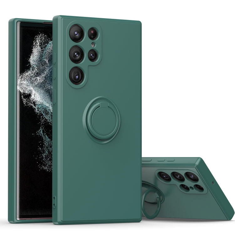 For Samsung Galaxy S23 ultra 5G Ring Kickstand TPU Silicone Phone Case