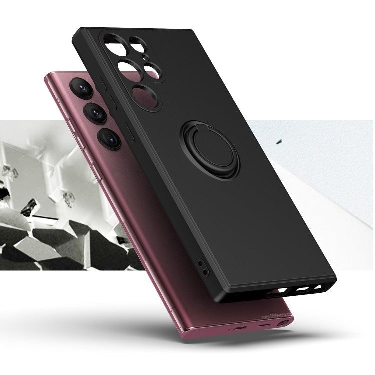 For Samsung Galaxy S23 ultra 5G Ring Kickstand TPU Silicone Phone Case