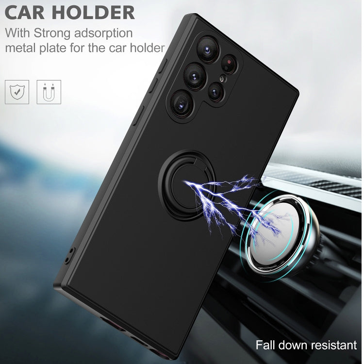 For Samsung Galaxy S23 ultra 5G Ring Kickstand TPU Silicone Phone Case