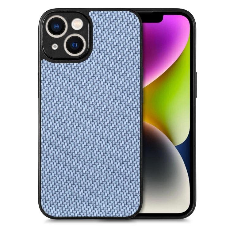 For iPhone 14 Carbon Fiber Texture Leather Back Cover Phone Case