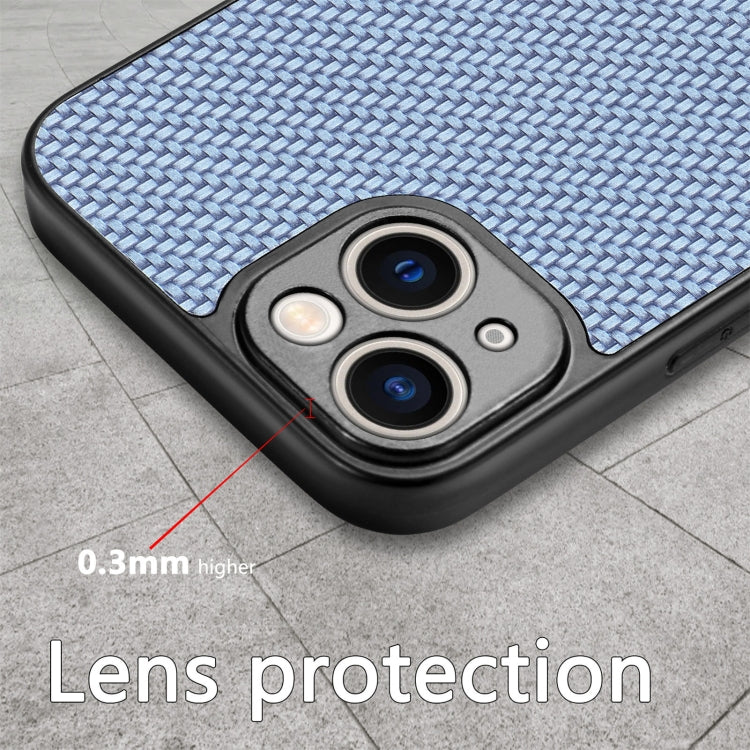 For iPhone 14 Carbon Fiber Texture Leather Back Cover Phone Case