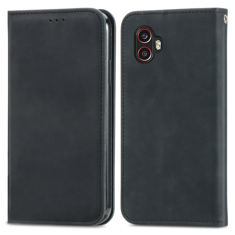 For Samsung Galaxy Xcover6 Pro Retro Skin Feel Magnetic Leather Phone Case