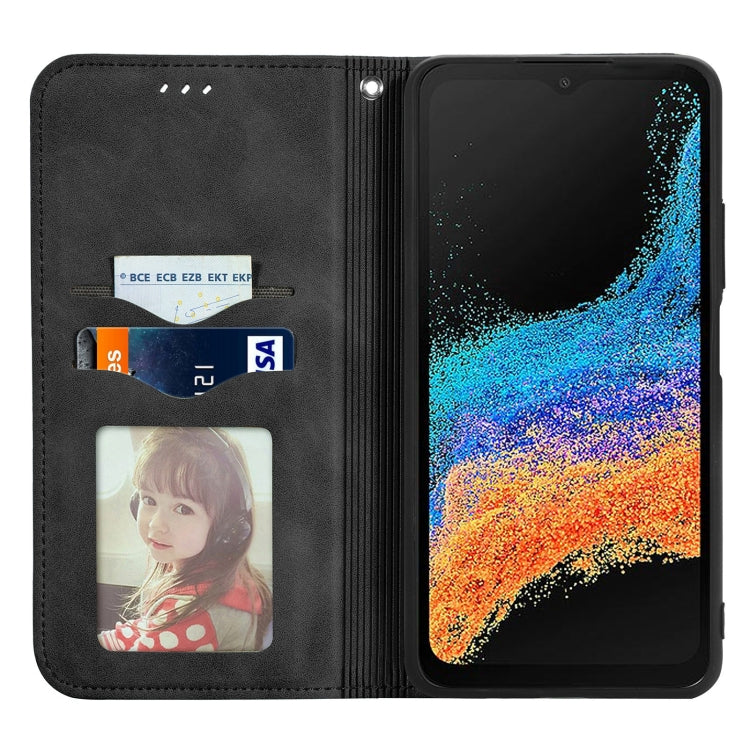 For Samsung Galaxy Xcover6 Pro Retro Skin Feel Magnetic Leather Phone Case
