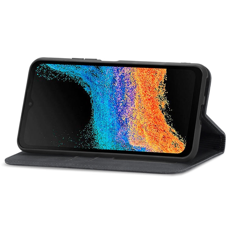 For Samsung Galaxy Xcover6 Pro Retro Skin Feel Magnetic Leather Phone Case