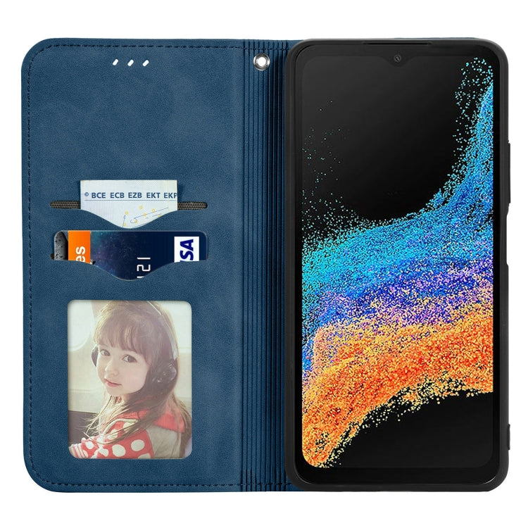 For Samsung Galaxy Xcover6 Pro Retro Skin Feel Magnetic Leather Phone Case