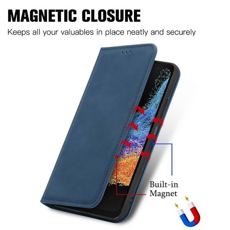 For Samsung Galaxy Xcover6 Pro Retro Skin Feel Magnetic Leather Phone Case