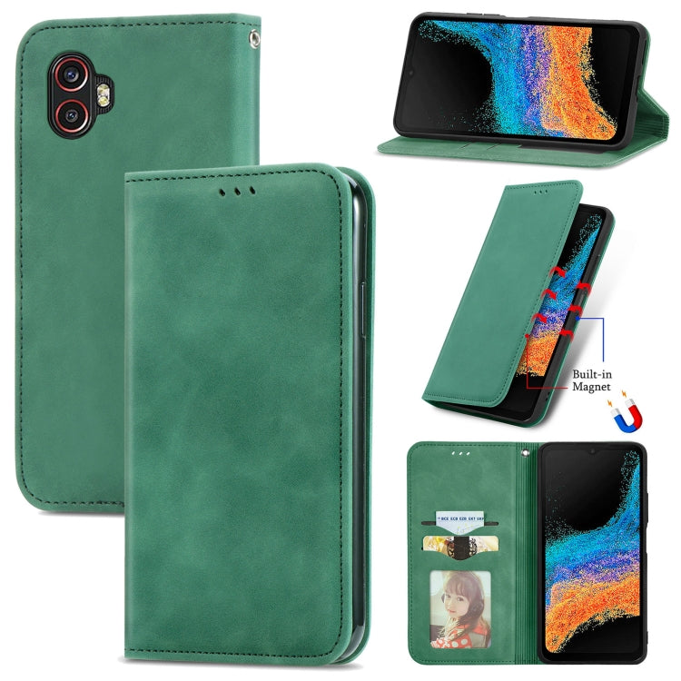 For Samsung Galaxy Xcover6 Pro Retro Skin Feel Magnetic Leather Phone Case