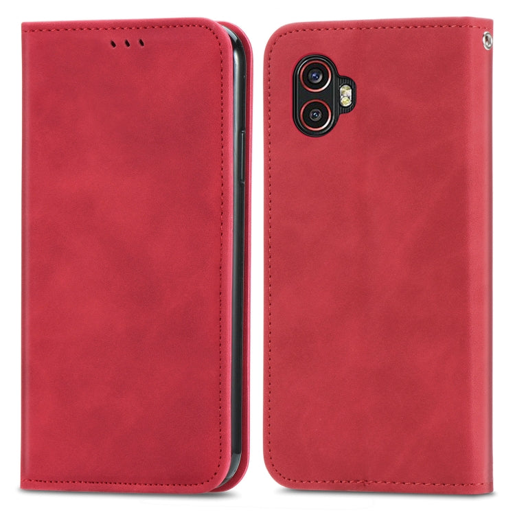 For Samsung Galaxy Xcover6 Pro Retro Skin Feel Magnetic Leather Phone Case