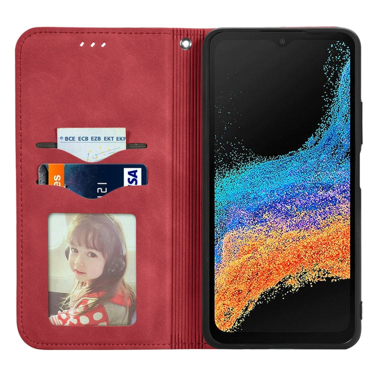 For Samsung Galaxy Xcover6 Pro Retro Skin Feel Magnetic Leather Phone Case