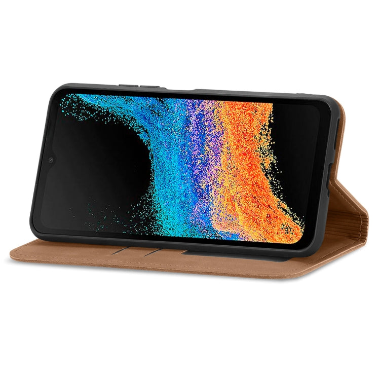 For Samsung Galaxy Xcover6 Pro Retro Skin Feel Magnetic Leather Phone Case