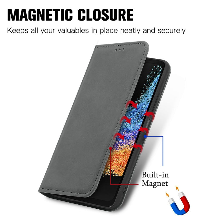 For Samsung Galaxy Xcover6 Pro Retro Skin Feel Magnetic Leather Phone Case