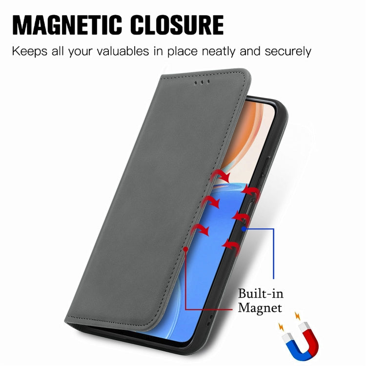 For Honor X8 Retro Skin Feel Magnetic Leather Phone Case