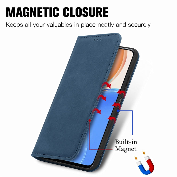 For Honor X8 Retro Skin Feel Magnetic Leather Phone Case