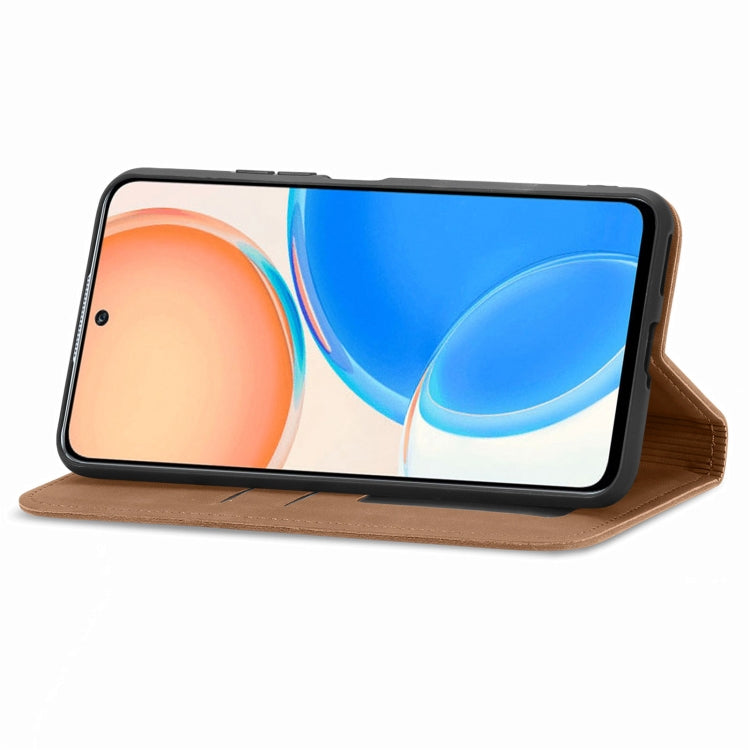 For Honor X8 Retro Skin Feel Magnetic Leather Phone Case