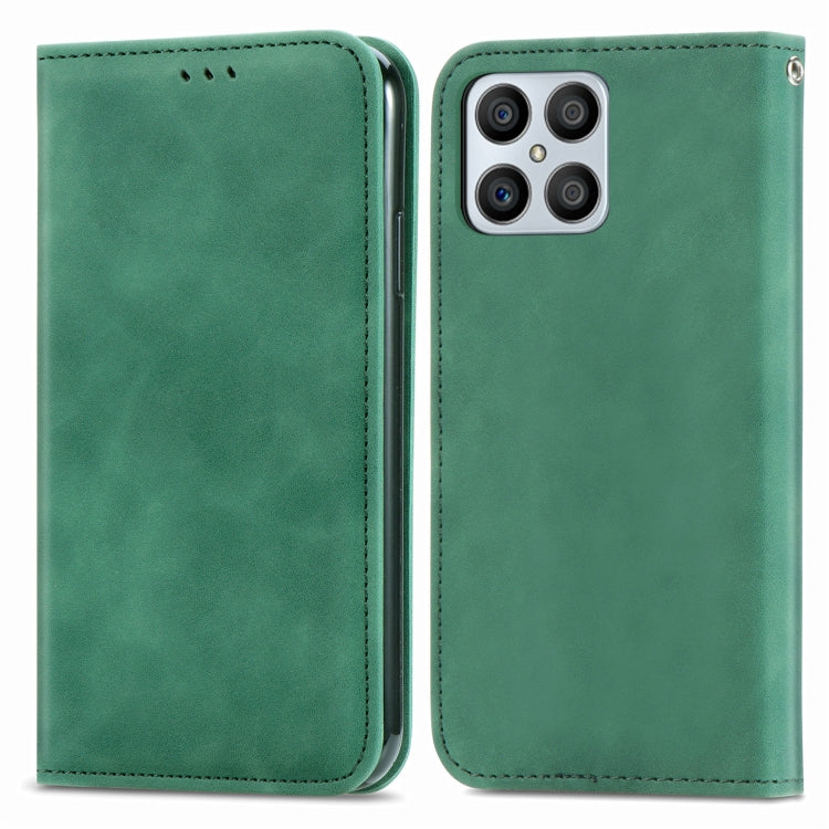 For Honor X8 Retro Skin Feel Magnetic Leather Phone Case