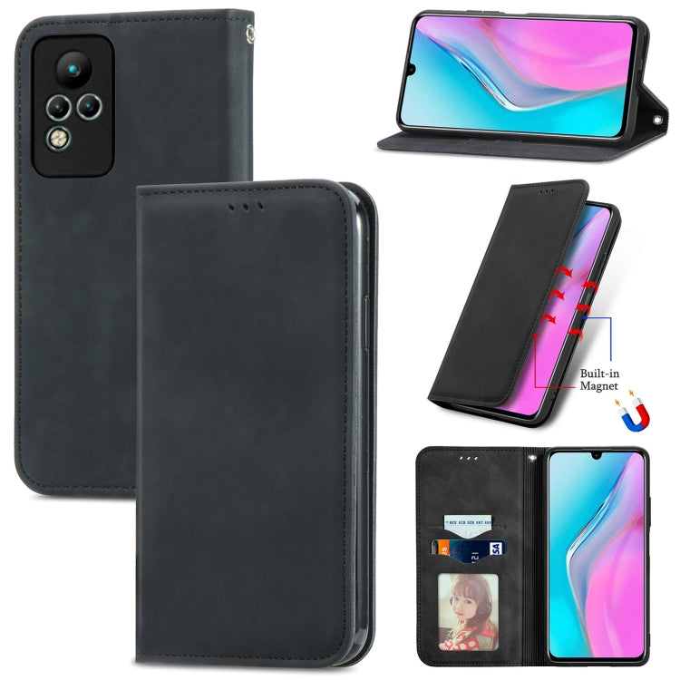 For Infinix Note 11 Retro Skin Feel Magnetic Leather Phone Case