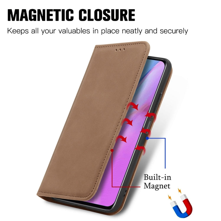 For Infinix Note 11 Retro Skin Feel Magnetic Leather Phone Case