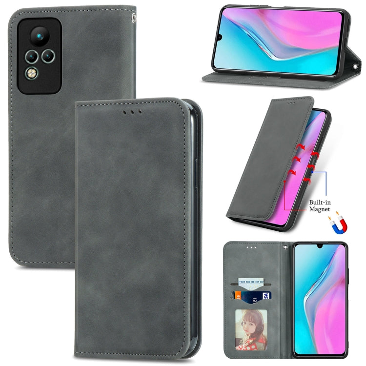 For Infinix Note 11 Retro Skin Feel Magnetic Leather Phone Case