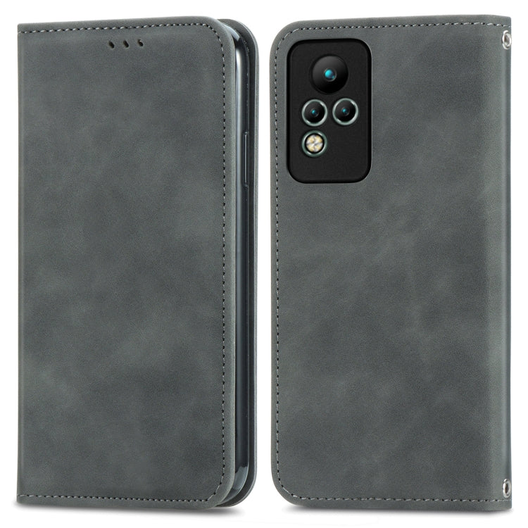 For Infinix Note 11 Retro Skin Feel Magnetic Leather Phone Case