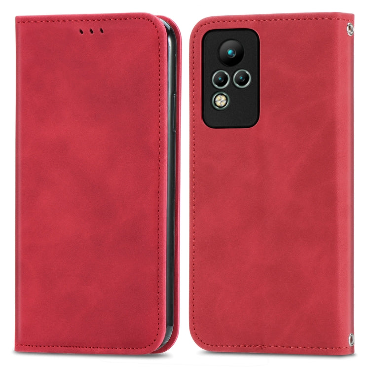 For Infinix Note 11 Retro Skin Feel Magnetic Leather Phone Case