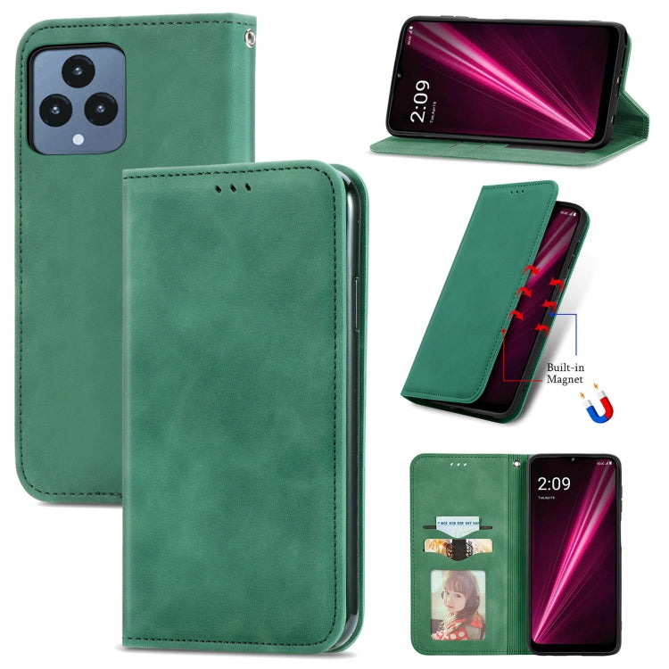 For T-Mobile Revvl 6 5G Retro Skin Feel Magnetic Leather Phone Case
