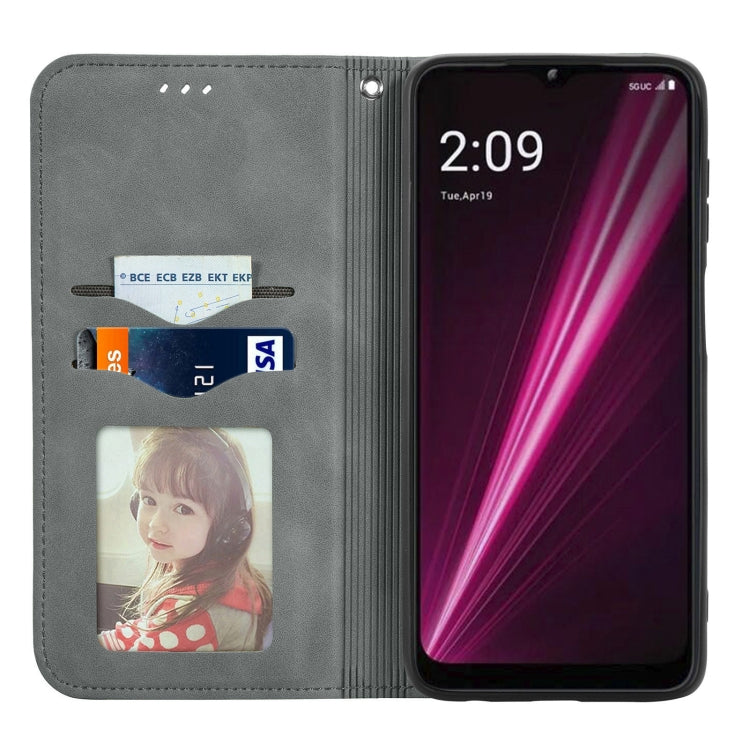 For T-Mobile Revvl 6 5G Retro Skin Feel Magnetic Leather Phone Case