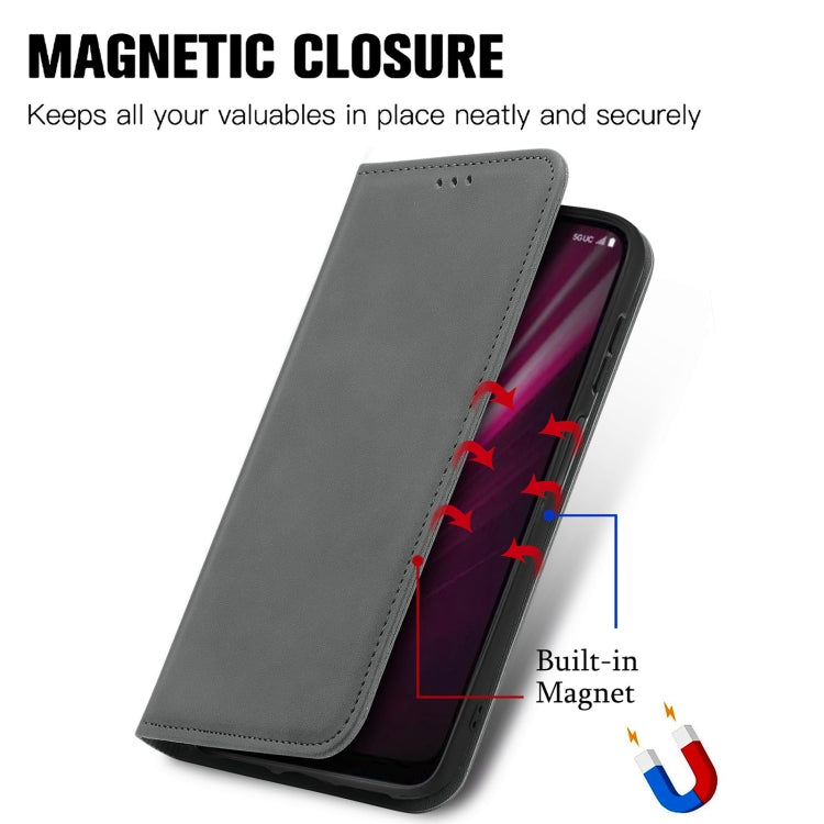 For T-Mobile Revvl 6 5G Retro Skin Feel Magnetic Leather Phone Case