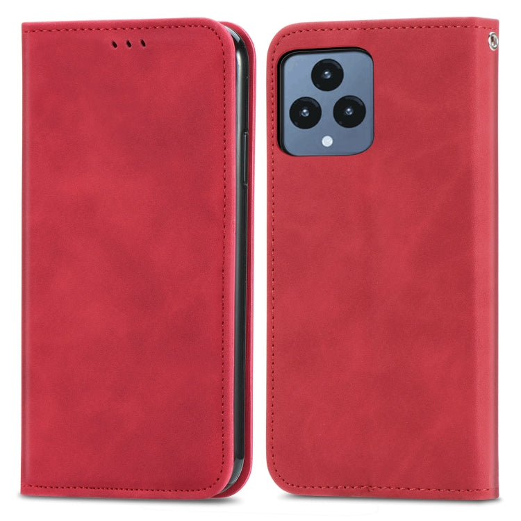 For T-Mobile Revvl 6 5G Retro Skin Feel Magnetic Leather Phone Case