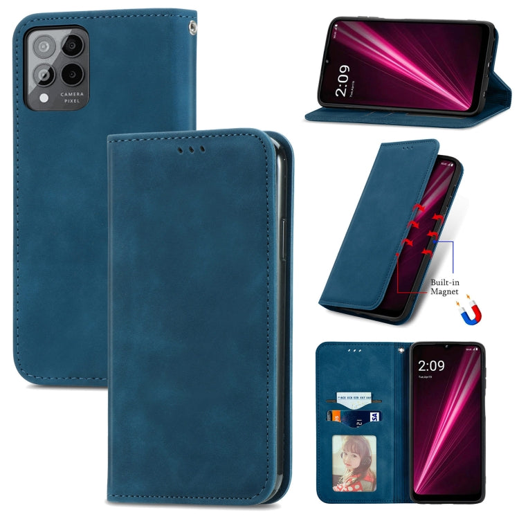 For T-Mobile Revvl 6 Pro 5G Retro Skin Feel Magnetic Leather Phone Case