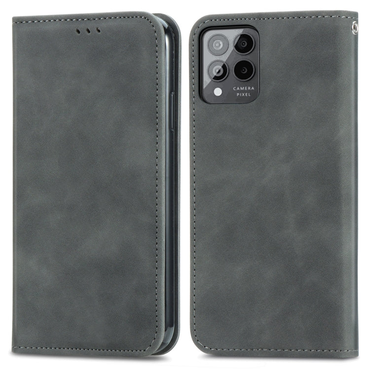 For T-Mobile Revvl 6 Pro 5G Retro Skin Feel Magnetic Leather Phone Case