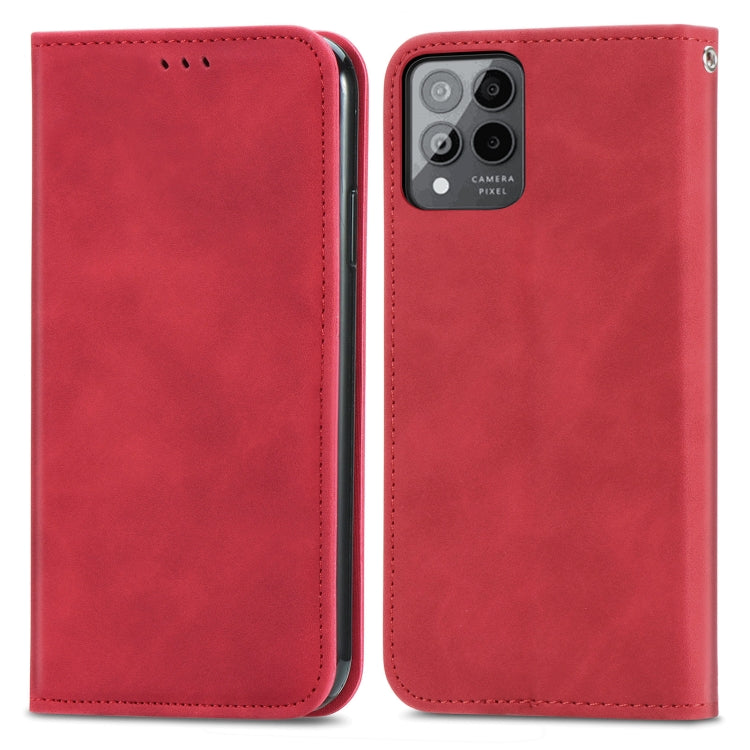 For T-Mobile Revvl 6 Pro 5G Retro Skin Feel Magnetic Leather Phone Case