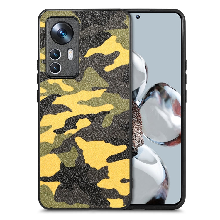 For Xiaomi 12T Camouflage Leather Back Cover Phone Case