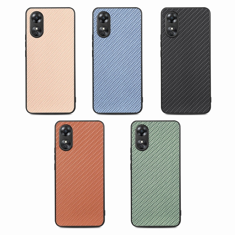For OPPO A17 Carbon Fiber Texture Leather Back Cover Phone Case
