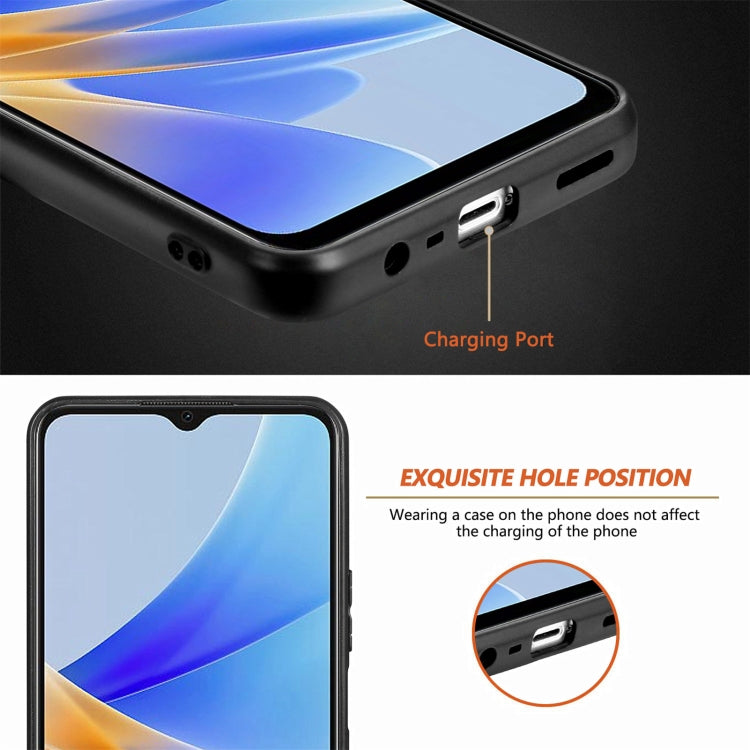 For OPPO A17 Carbon Fiber Texture Leather Back Cover Phone Case
