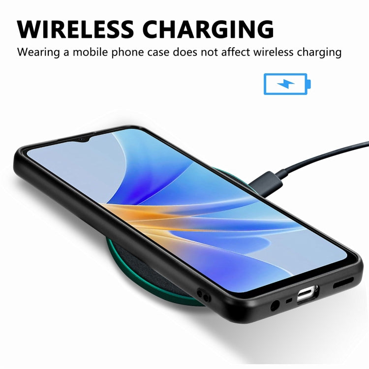 For OPPO A17 Carbon Fiber Texture Leather Back Cover Phone Case